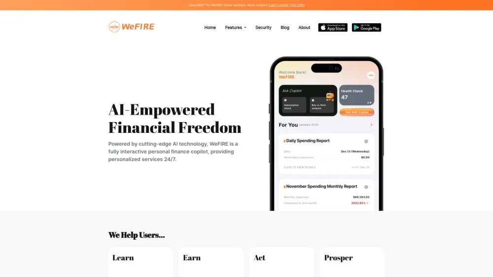 WeFIRE Website screenshot