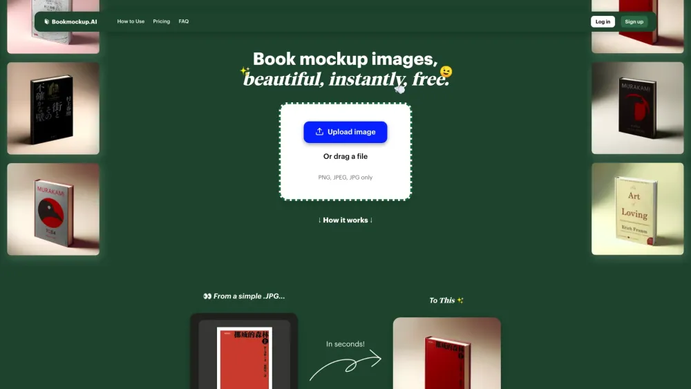 Bookmockup AI Website screenshot