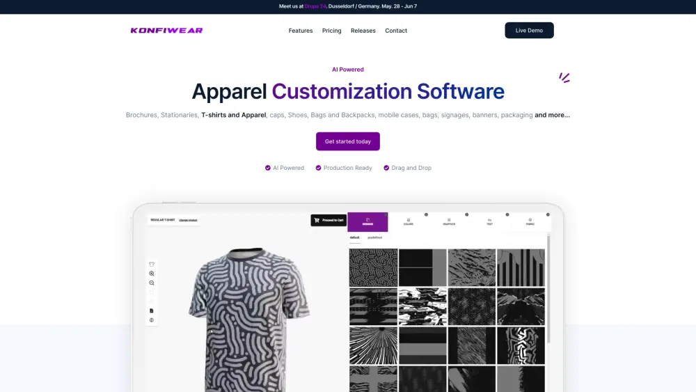 Konfiwear Website screenshot