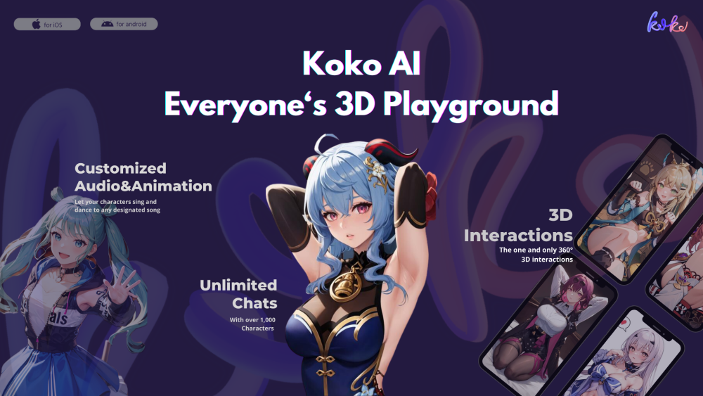 Koko AI Website screenshot