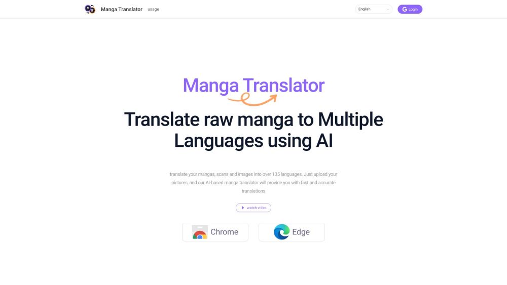 Manga Translator Website screenshot