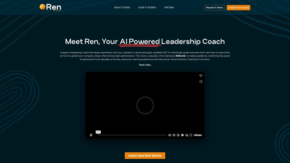 Ren | AI Leadership Coach Website screenshot