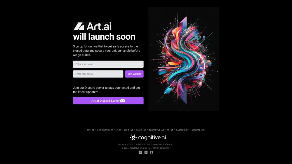 Art.ai Website screenshot