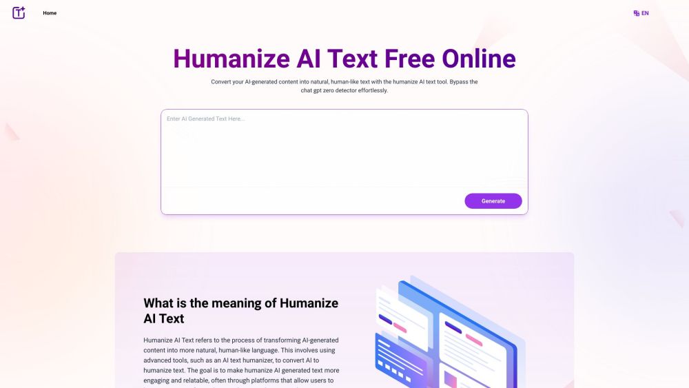 Humanize AI Text Free Online Website screenshot