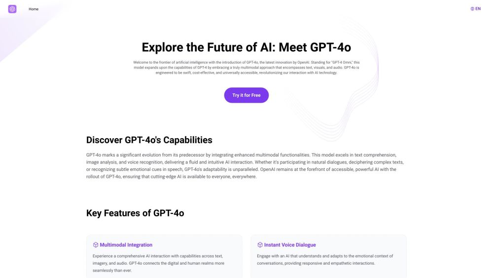 GPT4o.so: ChatGPT 4o Free Online Website screenshot