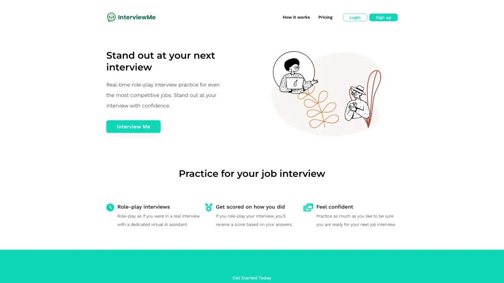 InterviewMe Website screenshot