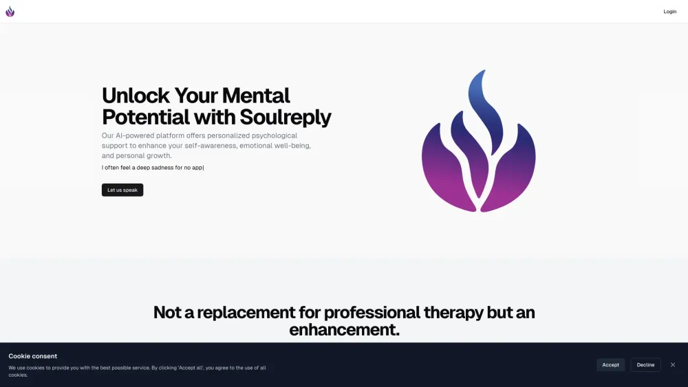 Soulreply Website screenshot