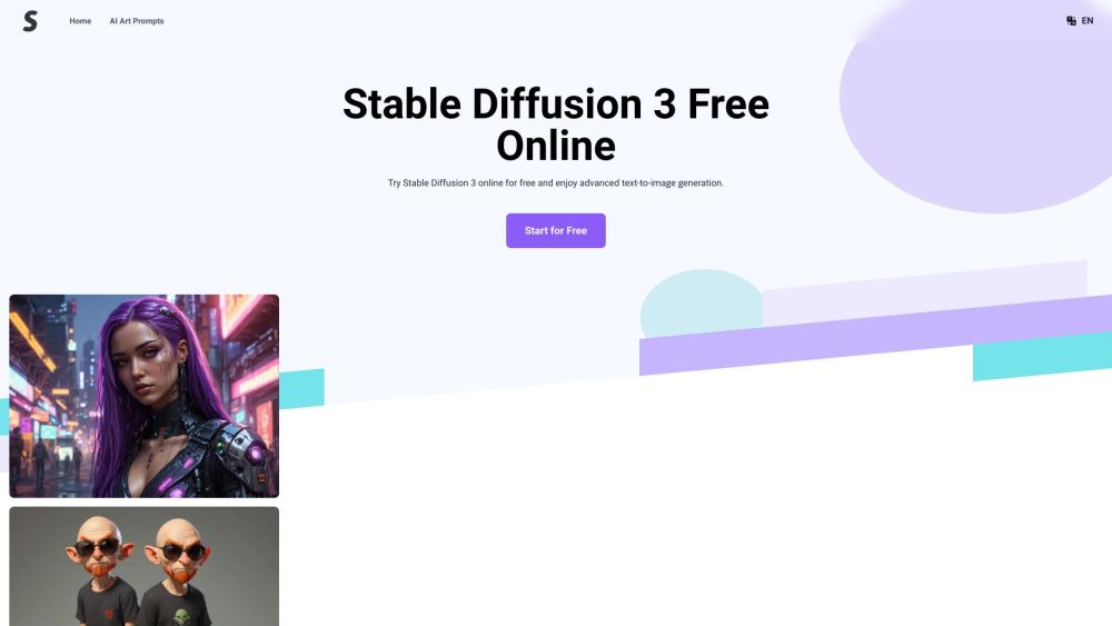 Stable Diffusion 3 AI Image Generator Free Online Website screenshot