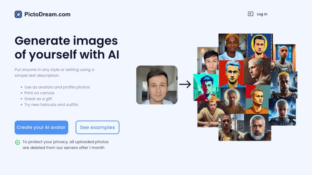 PictoDream.com - AI-Driven Custom Images from Text Descriptions Website Screenshot