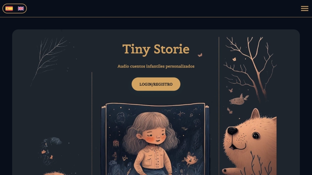 Tiny Stories Website screenshot