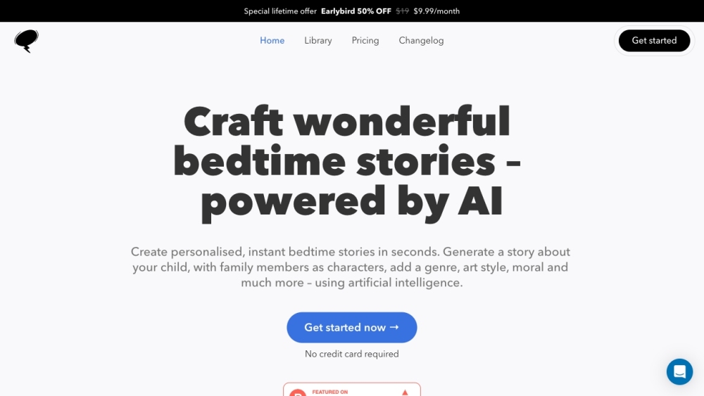 Bedtimestory.ai Website screenshot