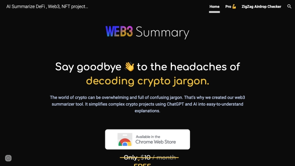 Web3 Summary Website screenshot