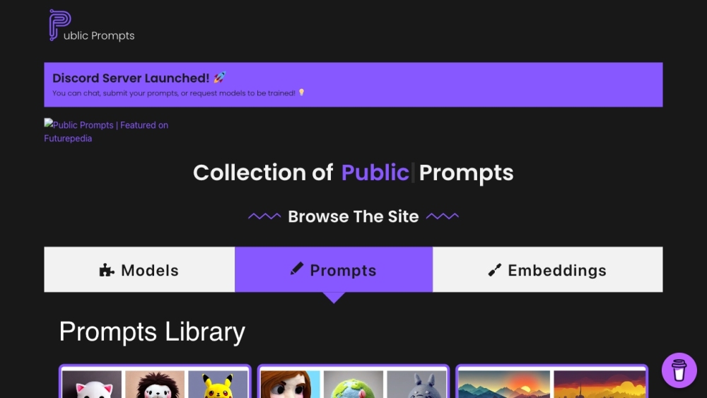 Public Prompts Website screenshot