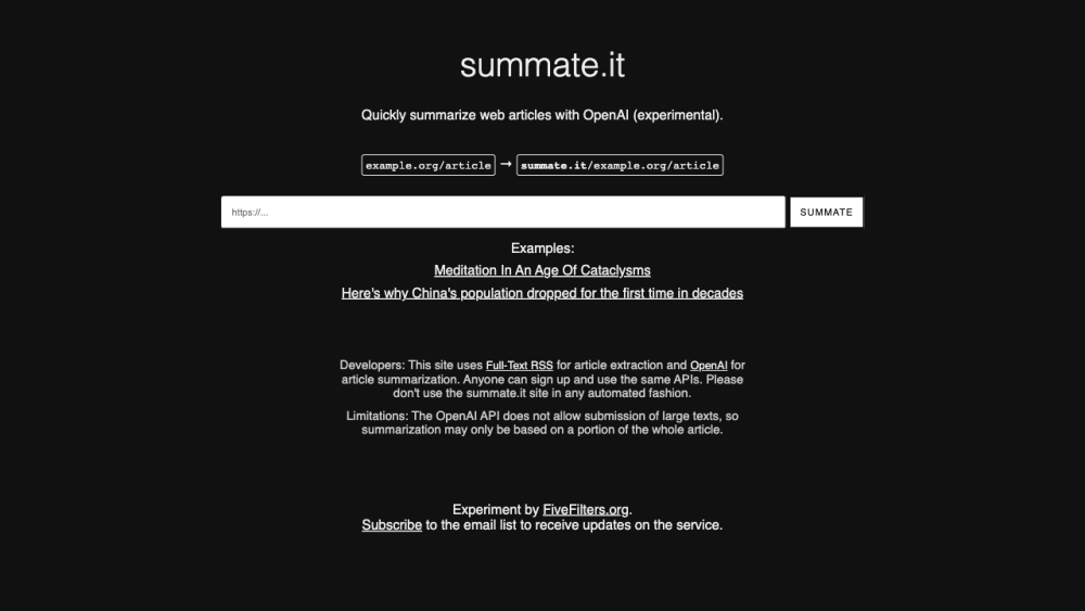 Summate.it Website screenshot