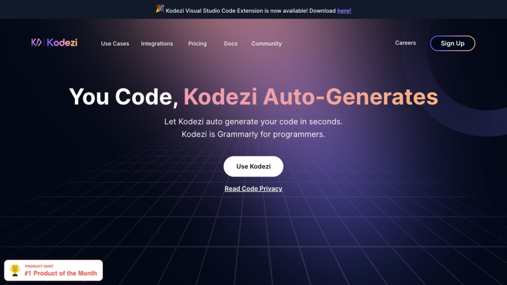 Kodezi Website screenshot