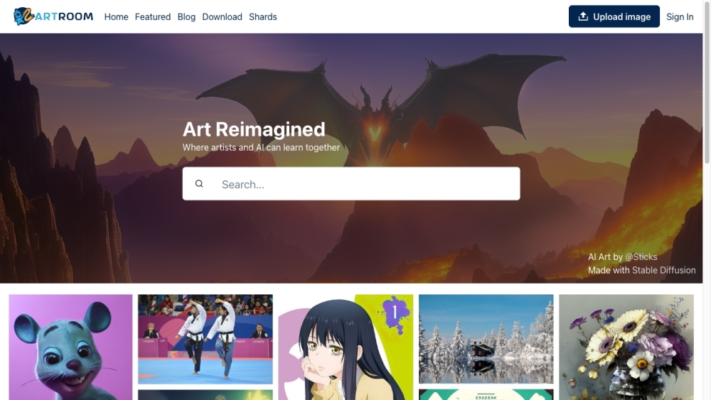 ArtRoom AI Website screenshot