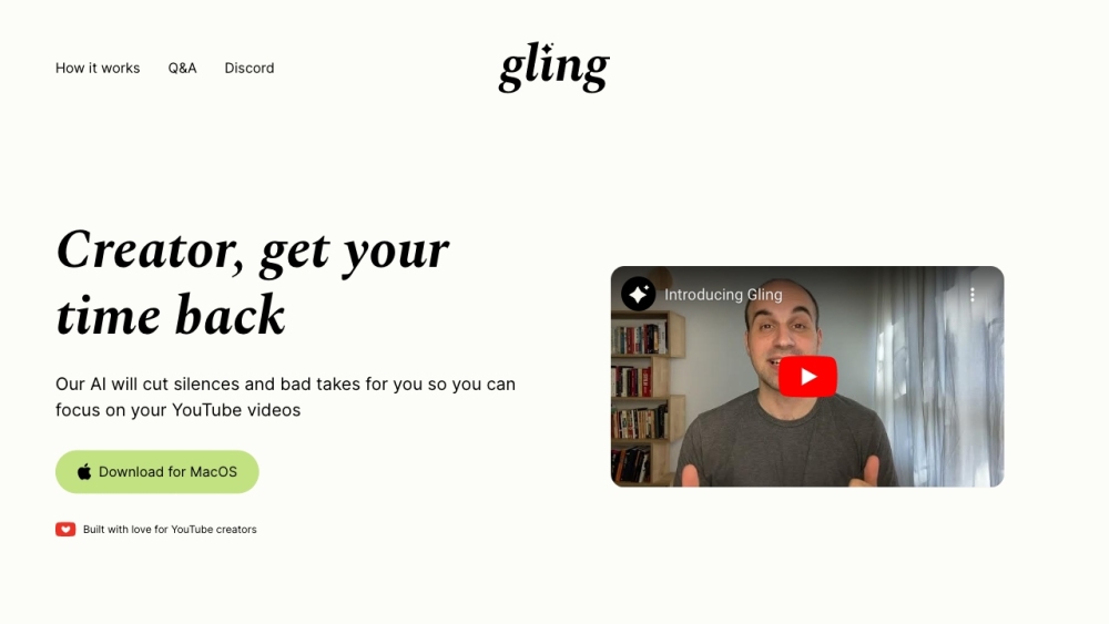 Gling AI Website screenshot