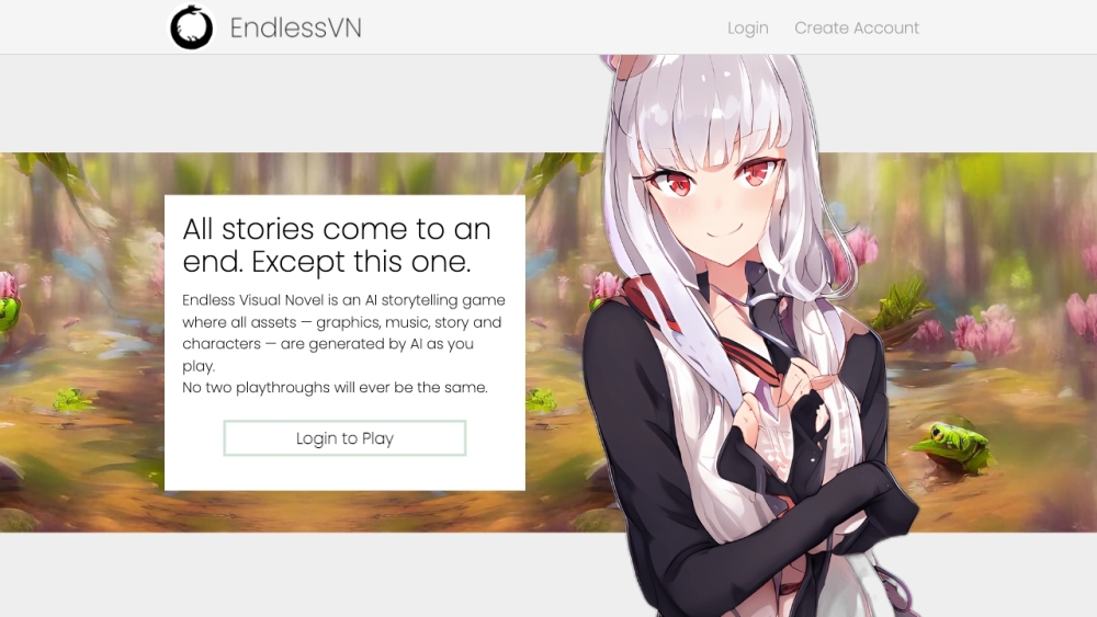 Endless Visual Novel Website screenshot