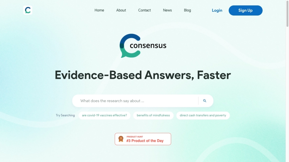 Consensus Website screenshot