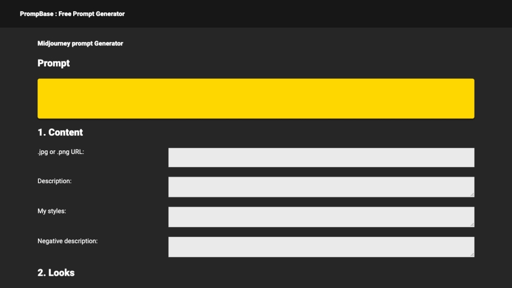 PrompBase Website screenshot