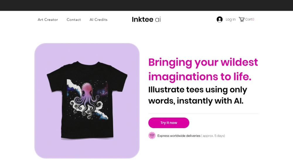 My AI Tees Website screenshot