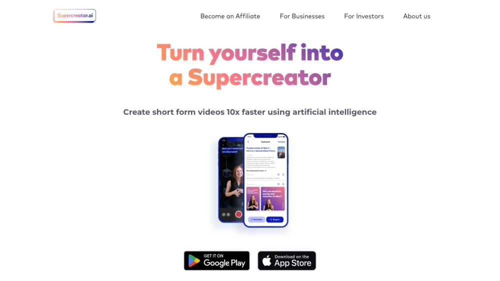 Supercreator.ai Website screenshot