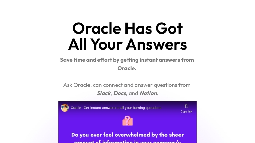 Oracle Website screenshot