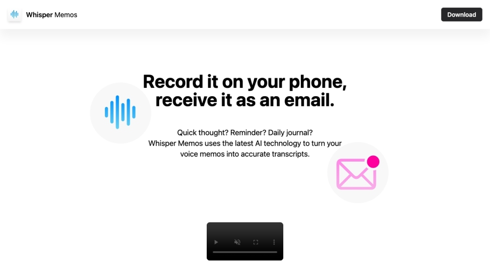 Whisper Memos Website screenshot