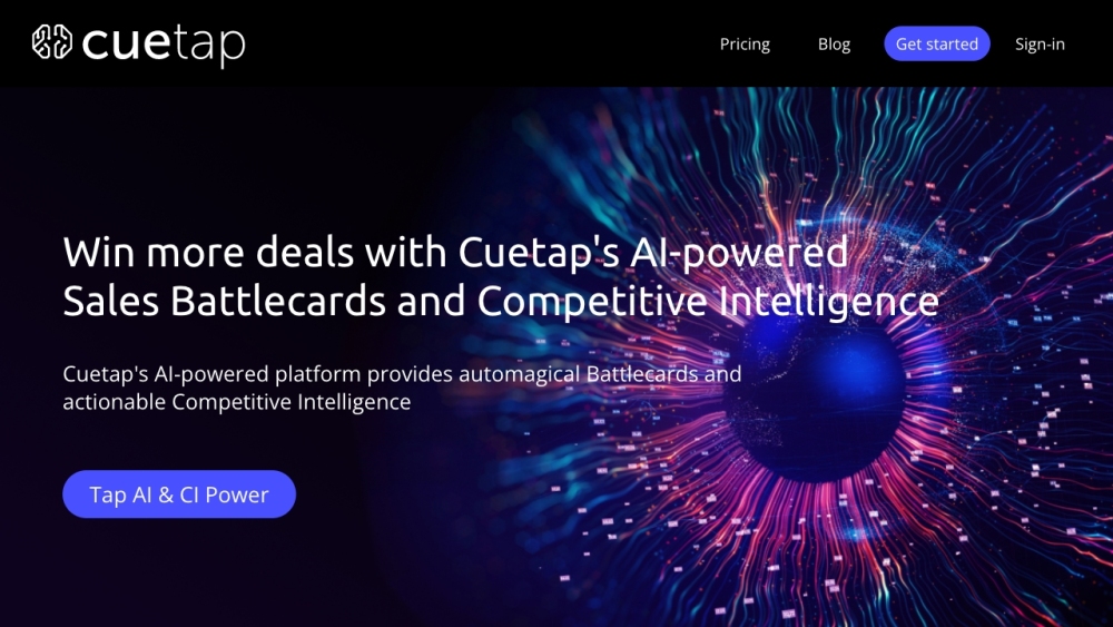 Cuetap Website screenshot