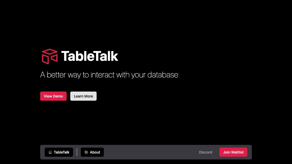 TableTalk Website screenshot