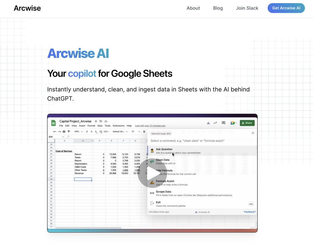 Arcwise Website screenshot