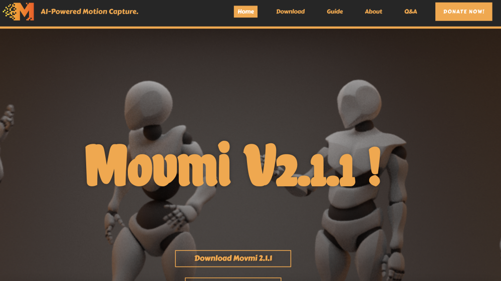 Movmi - Human AI-powered Motion Capture Website screenshot