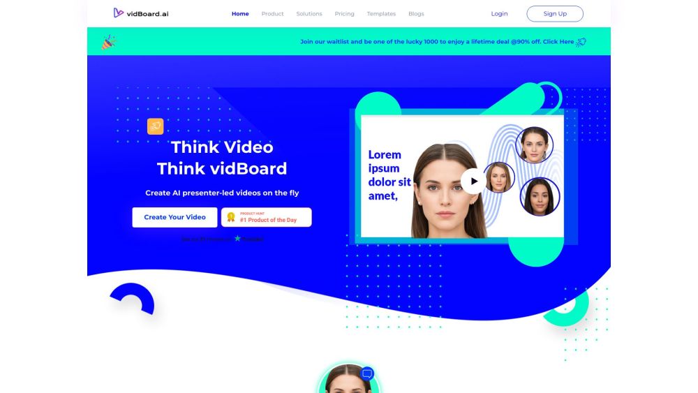 vidBoard.ai Website screenshot