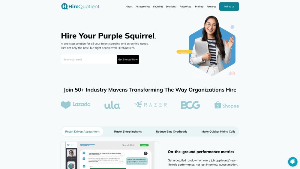 HireQuotient Website screenshot