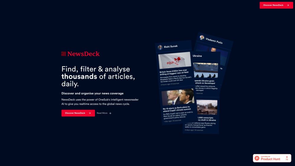 NewsDeck Website screenshot