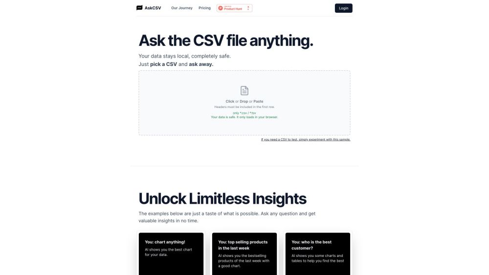 AskCSV Website screenshot