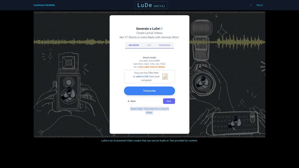 LuDe Website screenshot