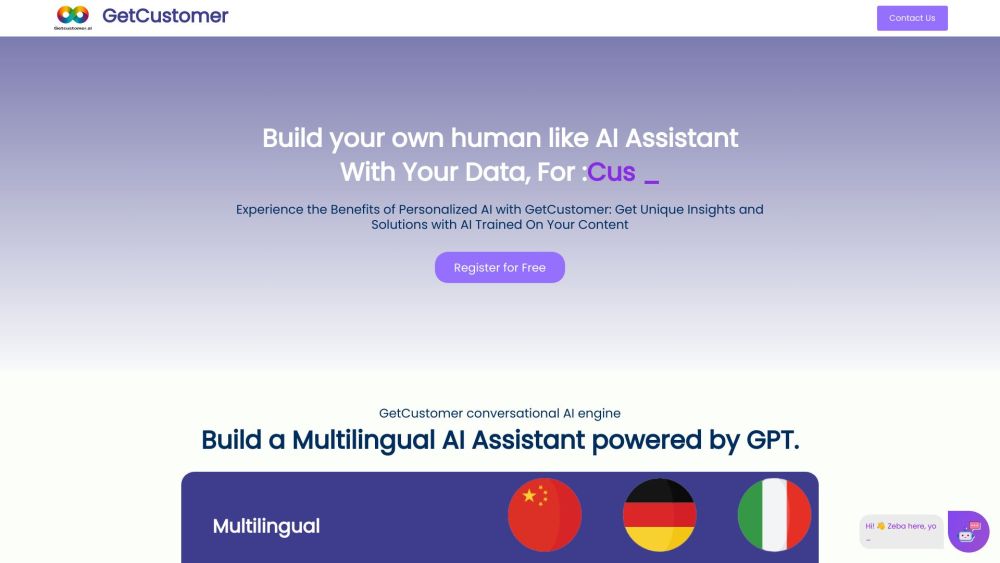 GetCustomer.ai Website screenshot