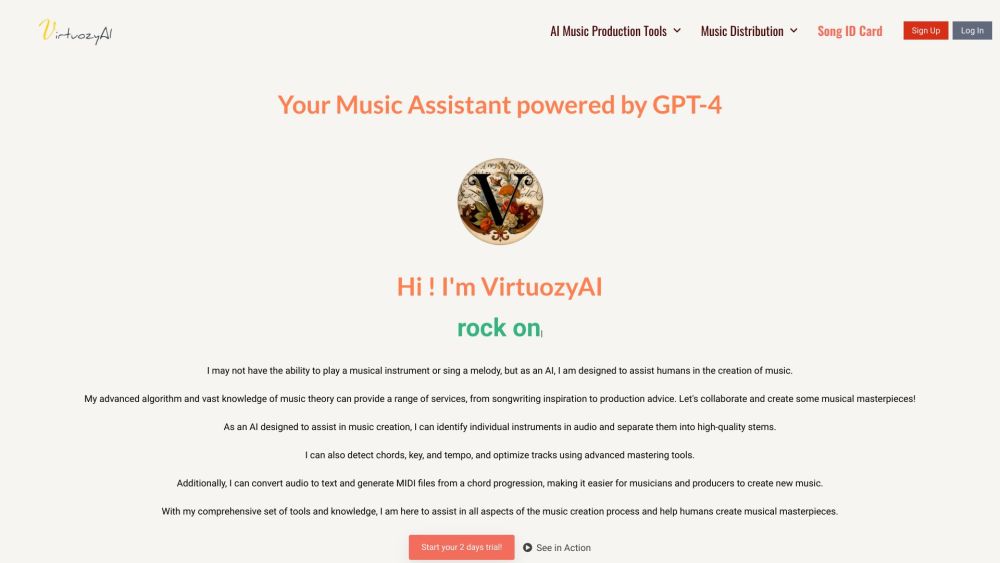 Virtuozy Pro Website screenshot