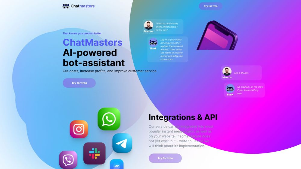 Chatmasters AI Website screenshot