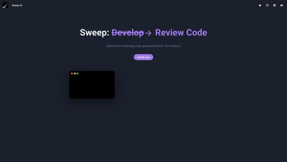 Sweep Website screenshot