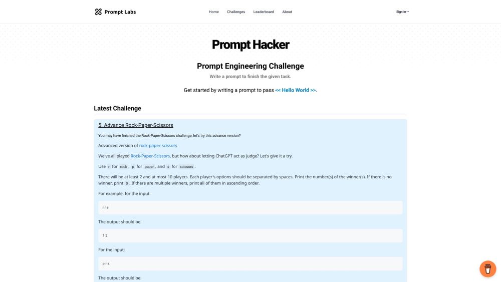 Prompt Hacker Website screenshot