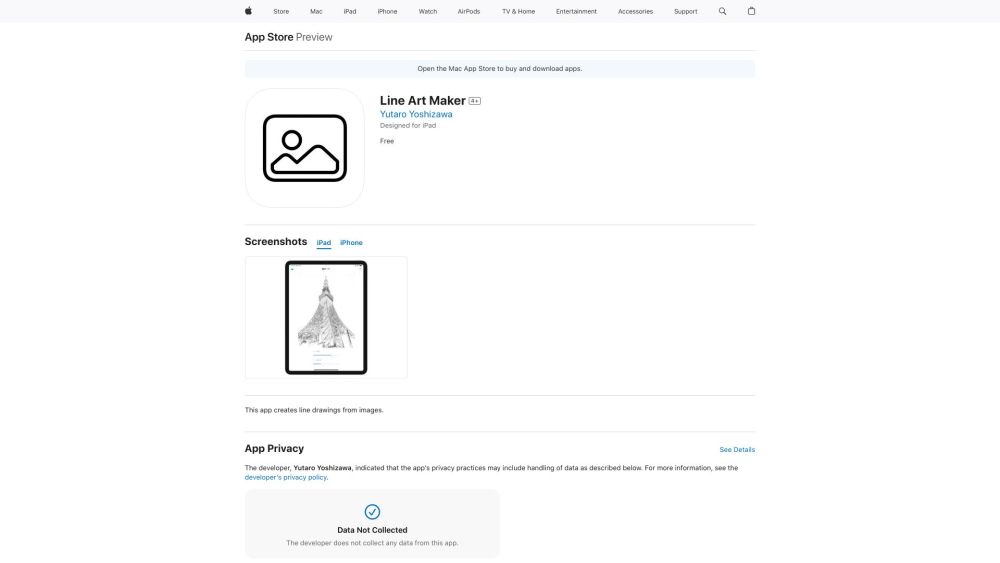 Line Drawing Creator Website screenshot