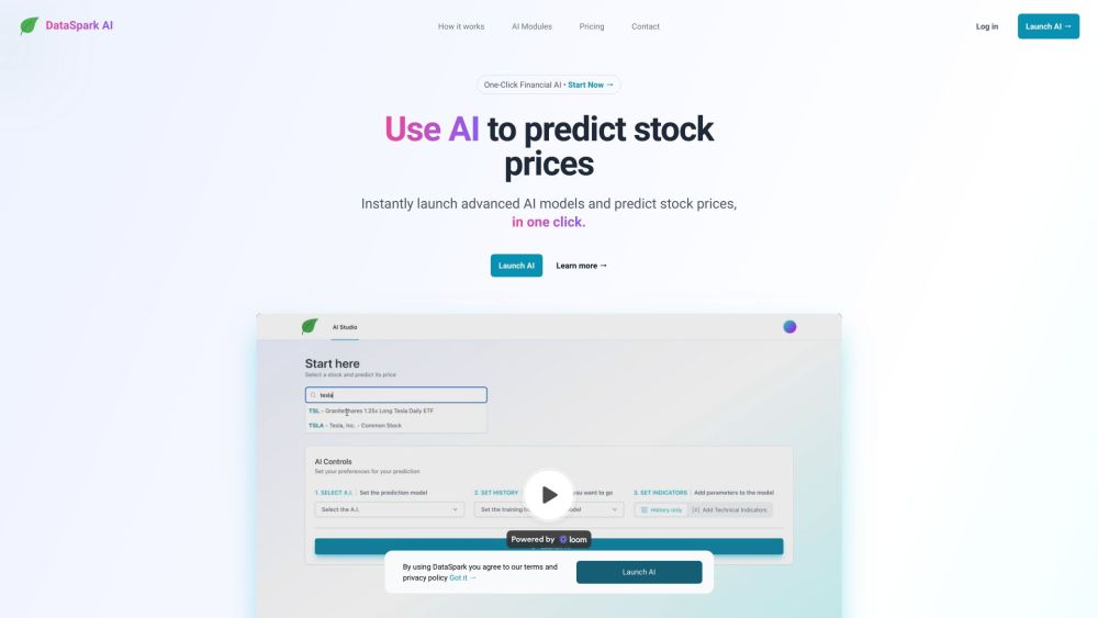 DataSpark Financial & ESG AI Platform Website screenshot