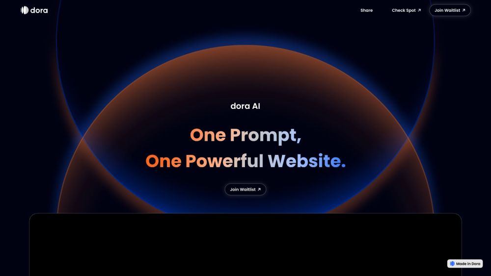 Dora Website screenshot