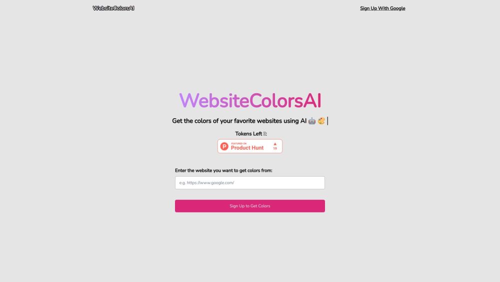 Color Palette Generator Website screenshot