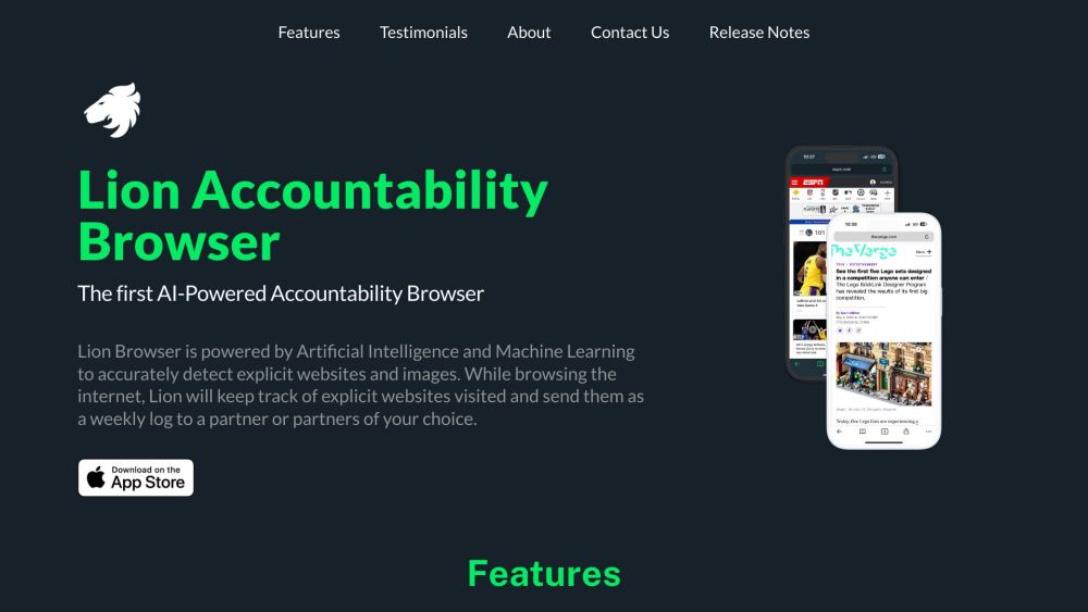 Lion Accountability Browser Website screenshot