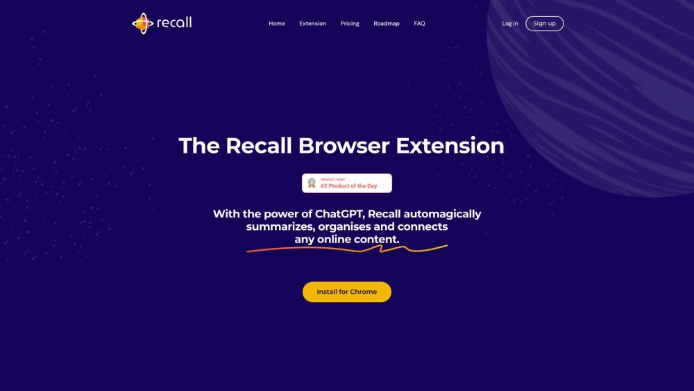 Recall - Your AI-powered knowledge base Website screenshot