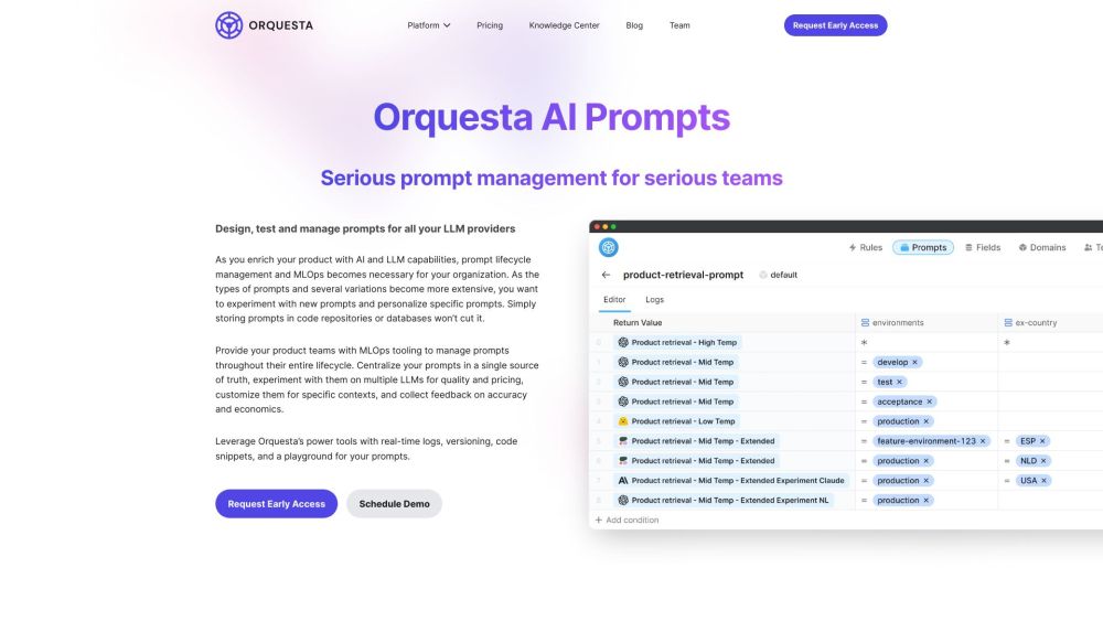 Orquesta Website screenshot