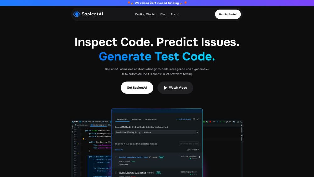 Sapient.ai Website screenshot